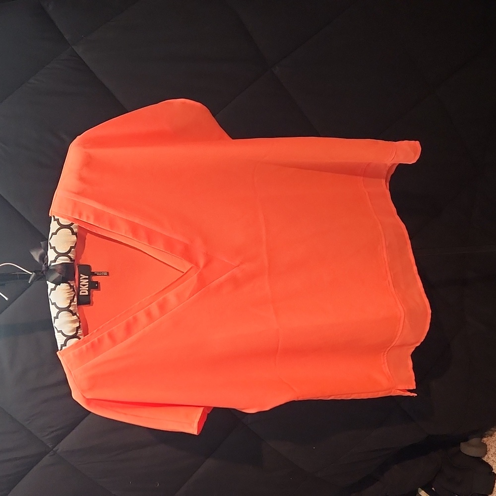 Bright Orange VNeck Fashion Top